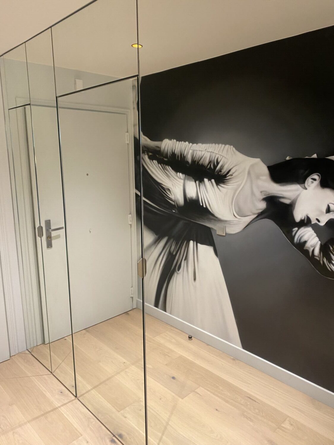 Photo d'une création d'armoire avec miroir
